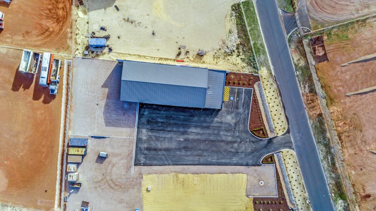 large shed on property in South West WA. View from Above.
