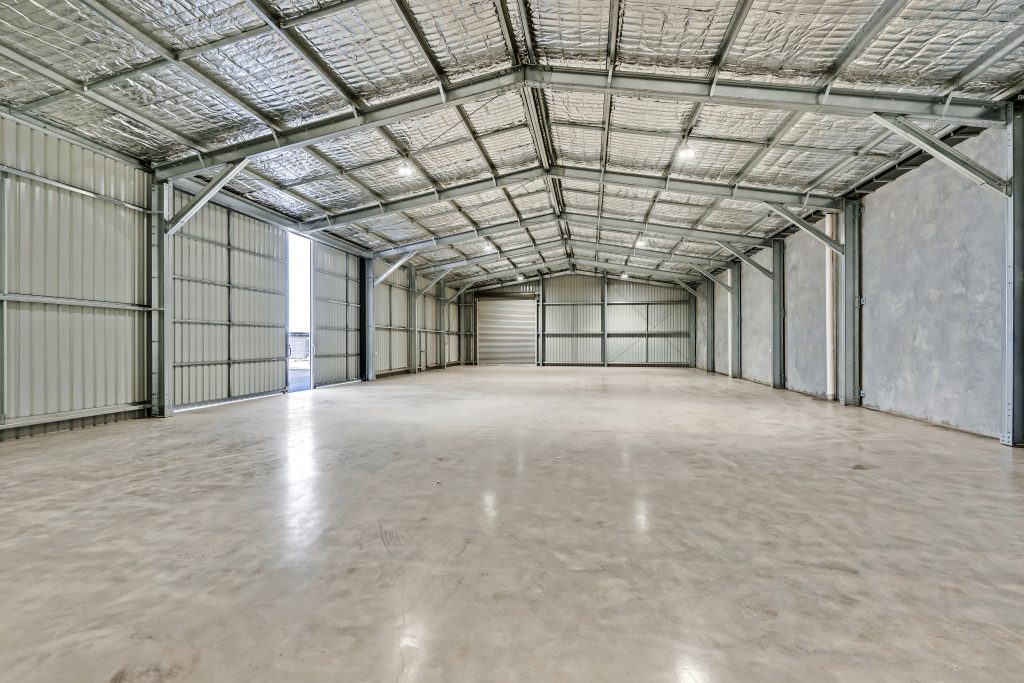INterior of completed Shed