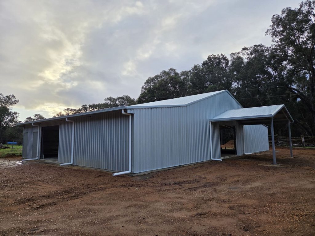 rural property lifestyle shed with lean to wa