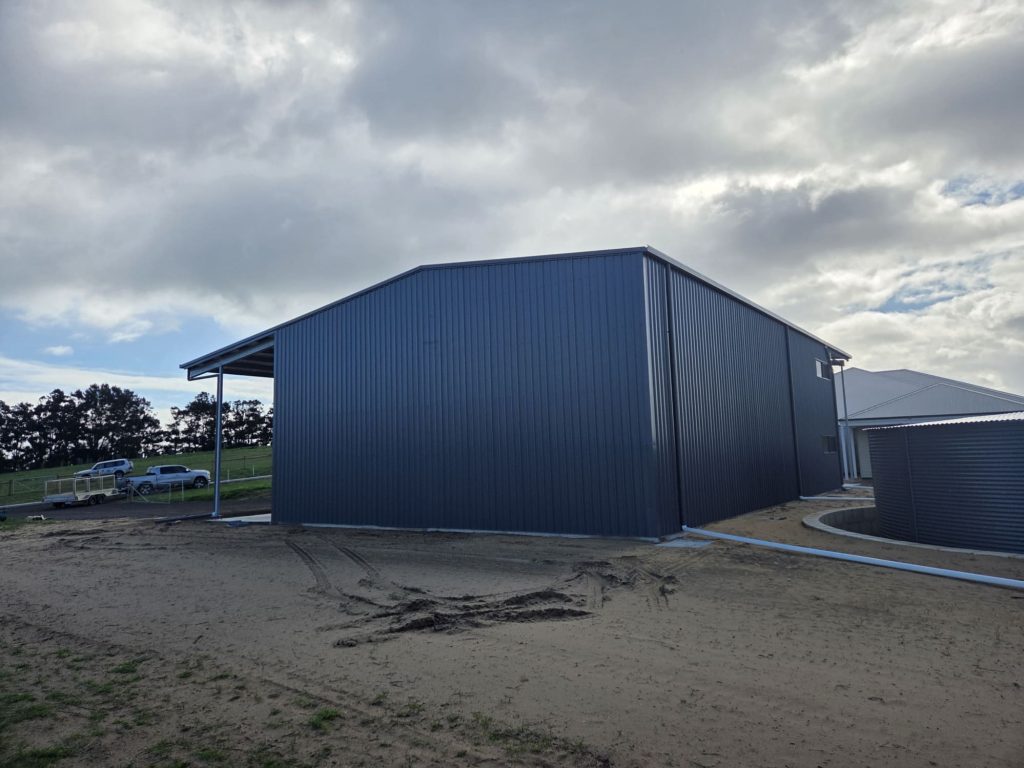 workshop shed dark colorbond lean to south west wa