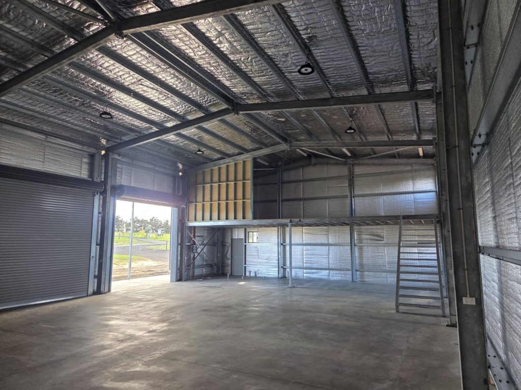 workshop shed interior mezzanine insulated wa