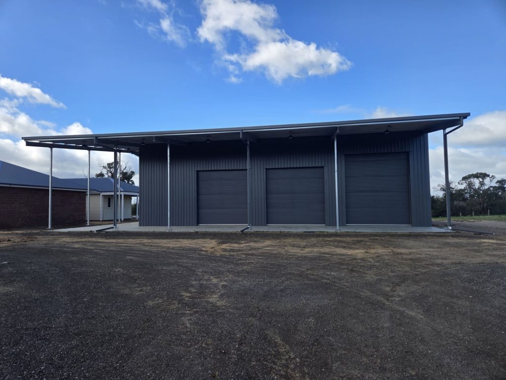 workshop shed roller doors lean to south west wa 1