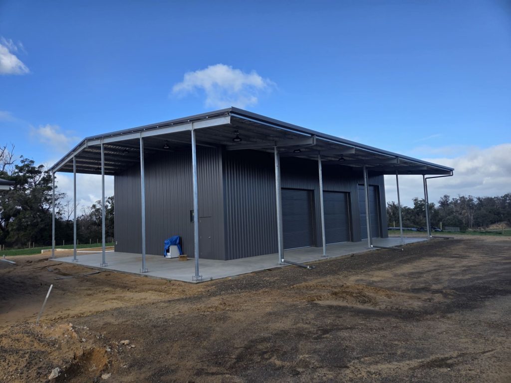 workshop shed roller doors lean to south west wa